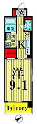 ハッピーノ・コア 1Kの間取図画像