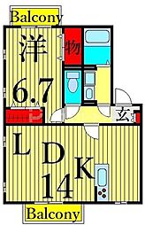 夢路オネスト 1LDKの間取図画像