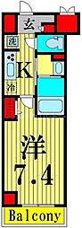 グリシーヌ 1Kの間取図画像