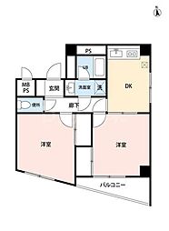 エーシーフィールズ 2DKの間取図画像