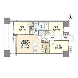 プレシス西日暮里 3LDKの間取図画像