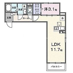 メゾン リッシュ 1LDKの間取図画像