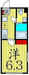 ラターシュ町屋 1Kの間取図画像