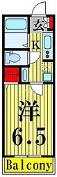 エムズ江北 1Kの間取図画像