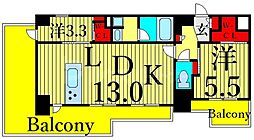 コンフォリア日暮里 2LDKの間取図画像