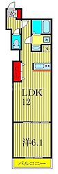 LCヒルズ 1LDKの間取図画像