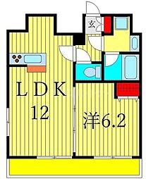 レオーネ南千住 1LDKの間取図画像
