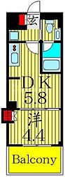 ONE ROOF RESIDENCE NISHINIPPORI 1DKの間取図画像