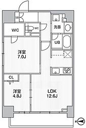 THEパームス熊野前 2LDKの間取図画像
