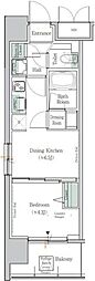 ワンルーフレジデンス台東根岸 1DKの間取図画像