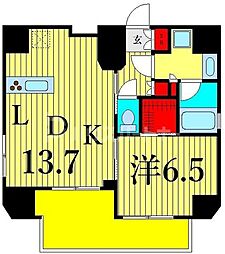 ステージファースト上野松が谷アジールコート 1LDKの間取図画像