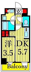 グランカーサ三ノ輪2 1DKの間取図画像