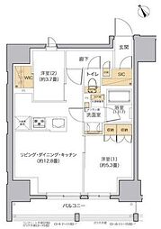 リビオメゾン田端 2LDKの間取図画像