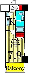 ロメック山手日暮里 1Kの間取図画像