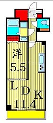 ウィステリアート 1LDKの間取図画像