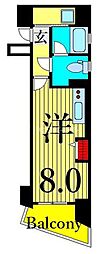 アルテッシモリンククロス ワンルームの間取図画像