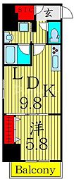 アーバンパーク三ノ輪2 1LDKの間取図画像