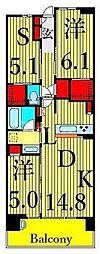 ドゥーエ町屋2 2SLDKの間取図画像