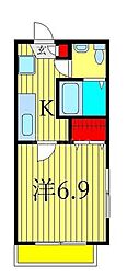 ルピナス町屋 1Kの間取図画像