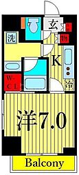 HF田端レジデンス 1Kの間取図画像