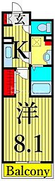 グレイン町屋 1Kの間取図画像