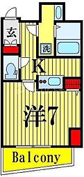 ミルーナヒルズ西新井大師ウエスト 1Kの間取図画像