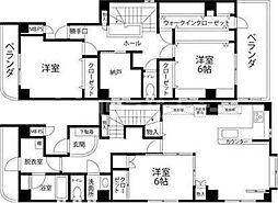 イーグルテラス 3SLDKの間取図画像