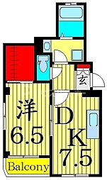 ソフィア-K 1LDKの間取図画像