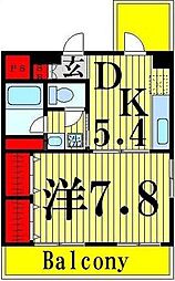 シャトレエレガン 1DKの間取図画像