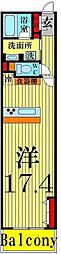 ロイヤルパークス西新井 ワンルームの間取図画像