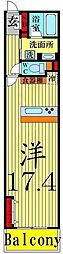 ロイヤルパークス西新井 ワンルームの間取図画像