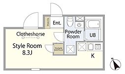 ラフォート町屋 ワンルームの間取図画像