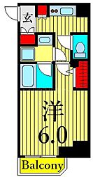ザ・レジデンス・オブ・トーキョーH19 1Kの間取図画像