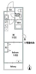 GRAN PASEO西新井 1DKの間取図画像