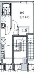 OPEN RISE 町屋 I 1Kの間取図画像