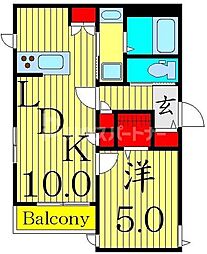 メゾン・エスポワール町屋 1LDKの間取図画像