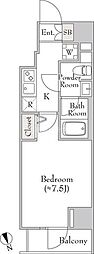 ルミークアン北上野 1Kの間取図画像