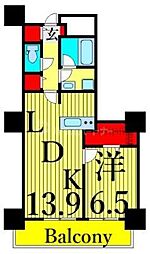 ロイヤルパークスタワー南千住 1LDKの間取図画像