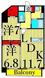 LA.CLAIRE.FONTAINE. 2LDKの間取図画像