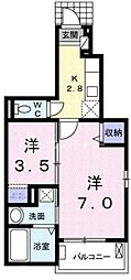 ディアマンテ西新井 1SKの間取図画像