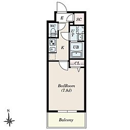 S-RESIDENCE尾頭橋beaute 1Kの間取図画像