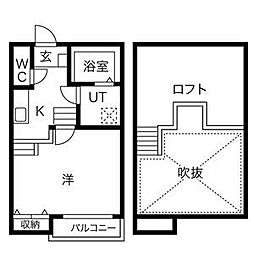 クレオ中村公園参番館 1SKの間取図画像