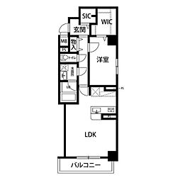 レジデンス京町通 1LDKの間取図画像
