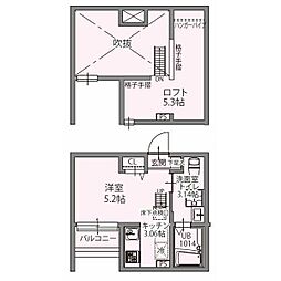 パレッタ小本WEST 1Kの間取図画像