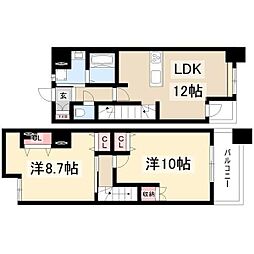 カーサピーノ 2LDKの間取図画像