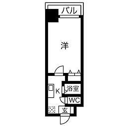 グレイス新栄 1Kの間取図画像