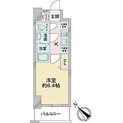 アステリ鶴舞テーセラ 1Kの間取図画像
