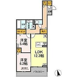 T&Pプレザン 2LDKの間取図画像