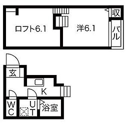 ルナフォルツァ神宮西 1SKの間取図画像