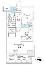 L&Cレジデンス鶴舞公園 1LDKの間取図画像